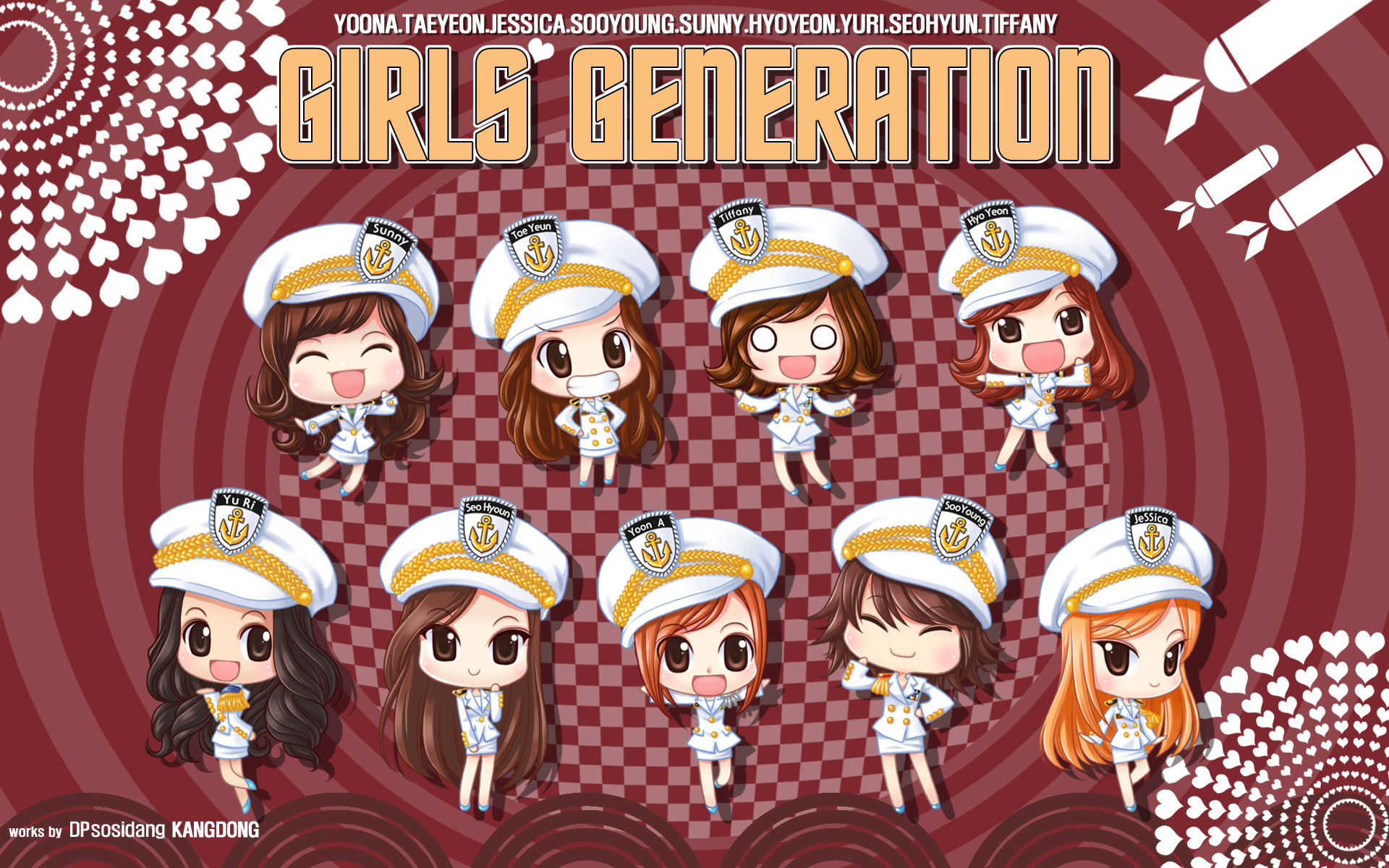 Snsd cartoon hd wallpaper