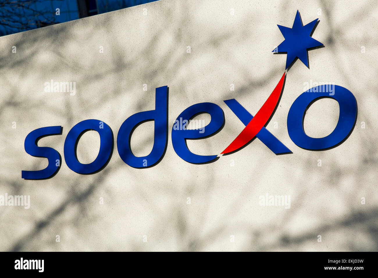 A logo sign outside the us headquarters of sodexo stock photo