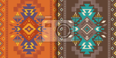 Aztec navajo geometric seamless patterns native american southwest â wandsticker grafik eingestellt wallpaper