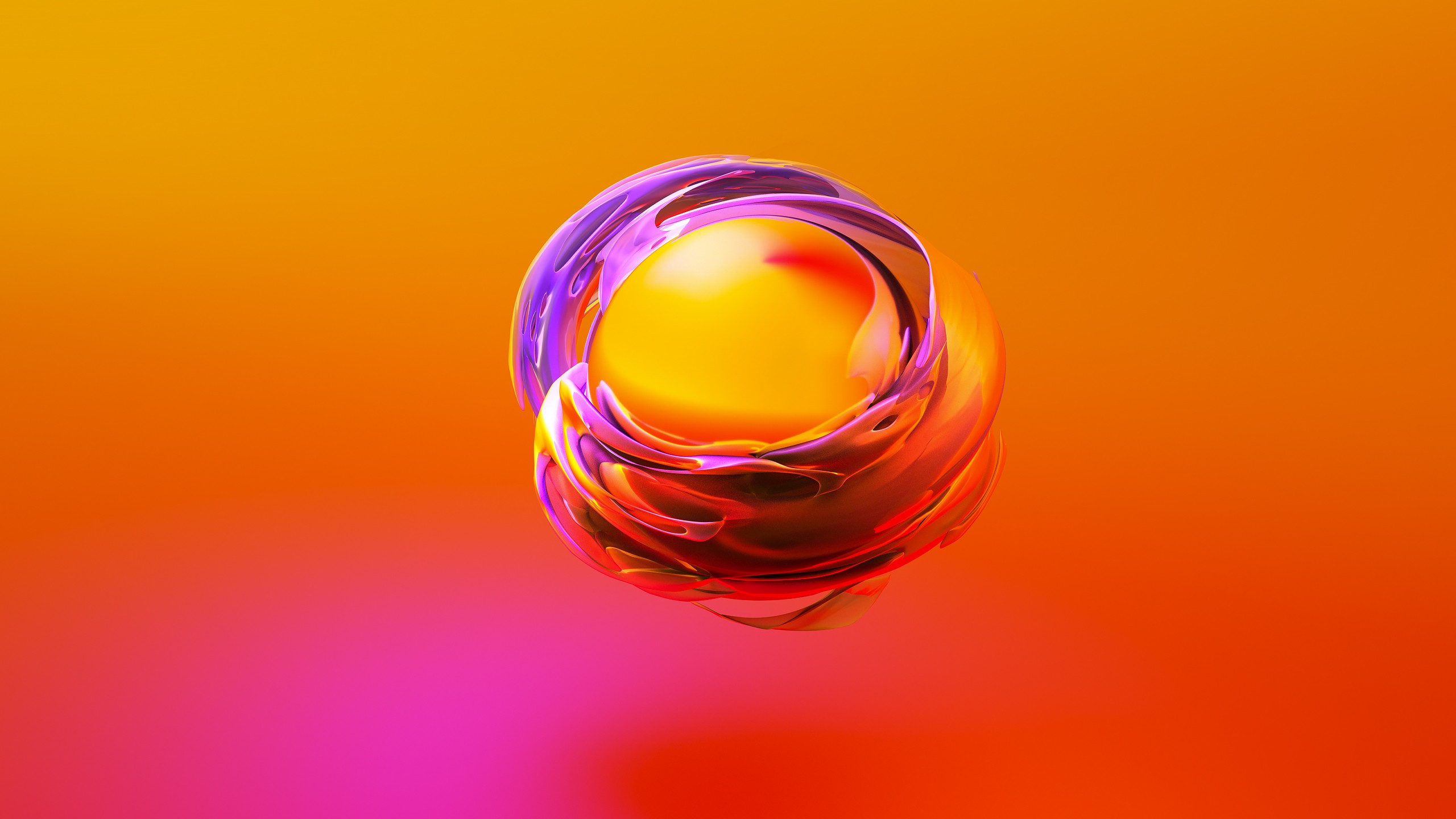 Wallpaper sphere d orange yellow hd abstract