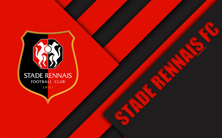 Download wallpapers stade rennais fc k material design logo french football club black red abstraction ligue rennes france football for desktop free pictures for desktop free