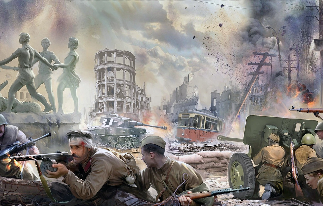 Wallpaper the red army battle of the second world war the battle in the city the battle of stalingrad images for desktop section ðññðððµ