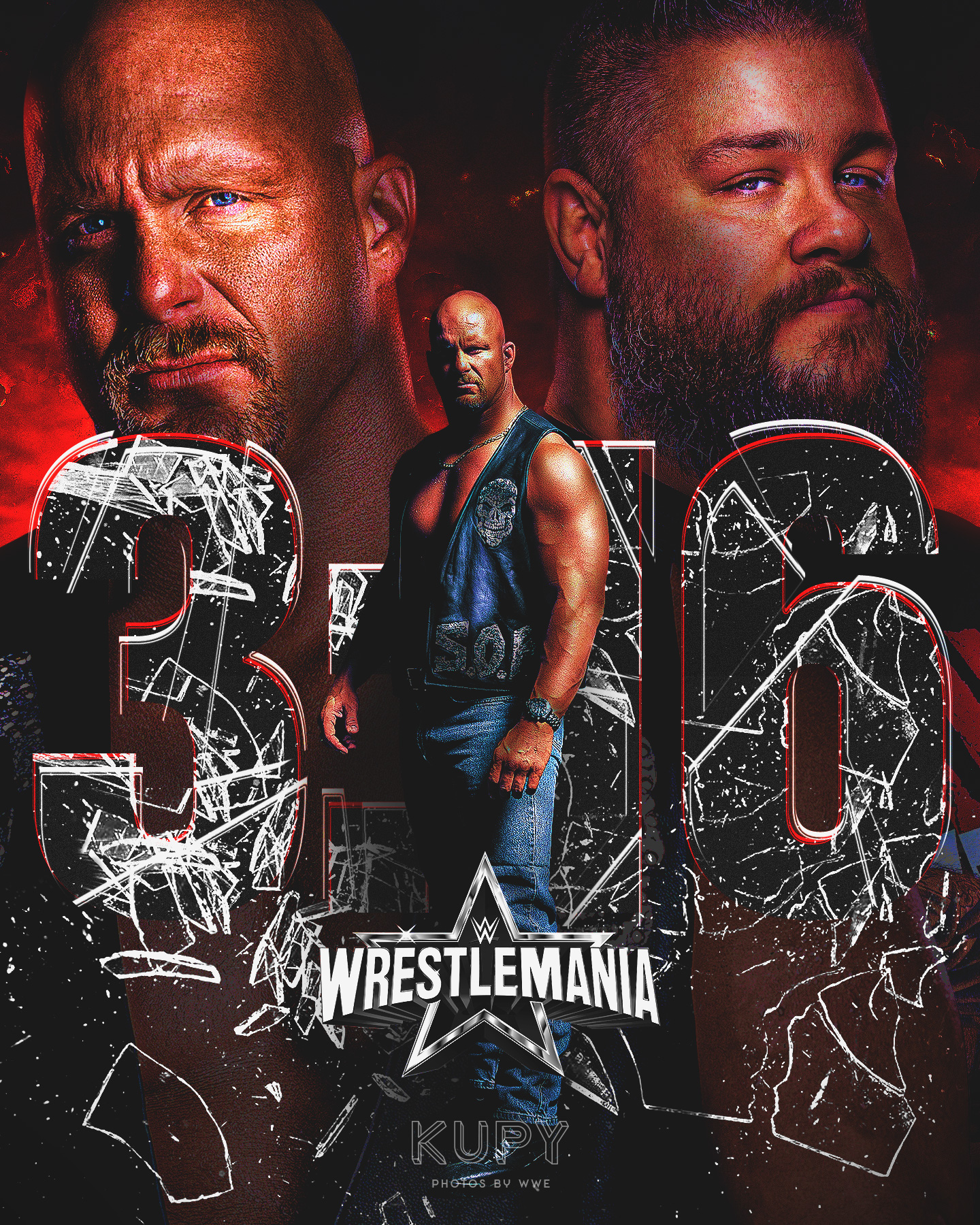 Road to wrestlemania stone cold steve austin day ko show w kevin owens wallpaper