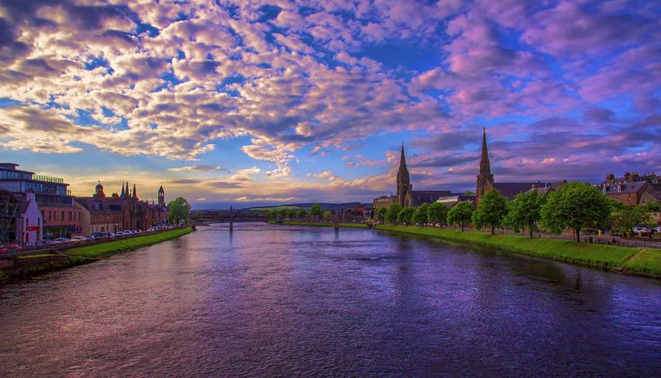 Sunset over river ness inverness scotland by raiden inverness inverness scotland scotland