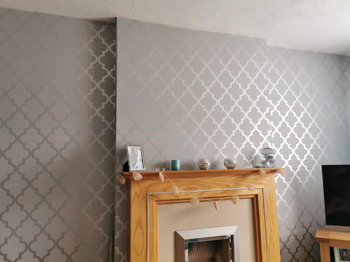 Silver camden trellis wallpaper in ch wirral fãr zum verkauf de