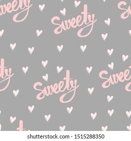 Seamless vector pattern handwriting text sweety stock vector royalty free