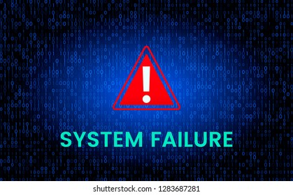 Message system failure against background binary stock vector royalty free