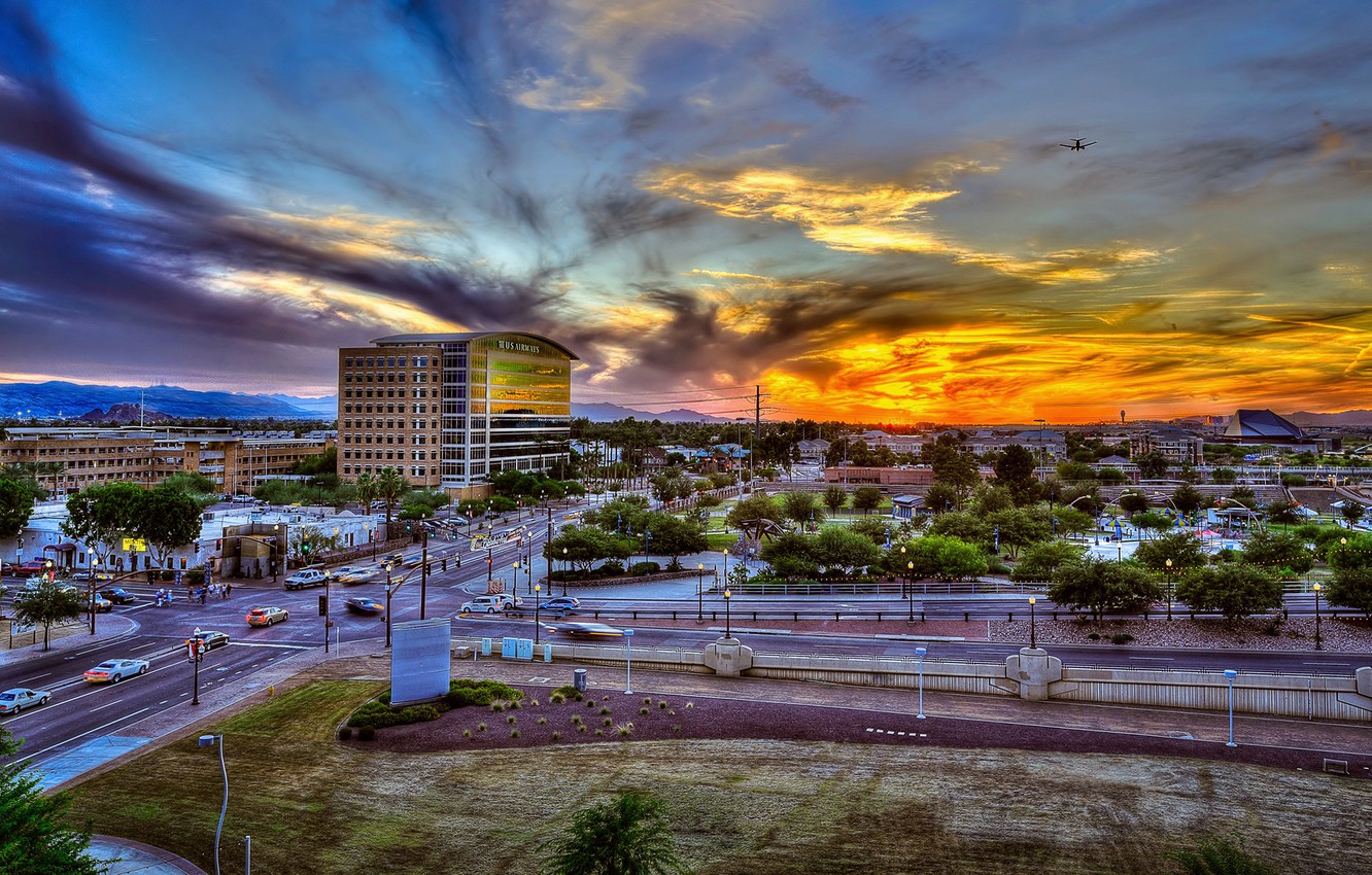 Wallpaper road auto the sky sunset the city street hdr home skyscrapers crossroads usa usa images for desktop section ððñðð