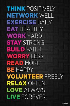 Kaarti think positively network well exercise daily quote mini sticker paper print