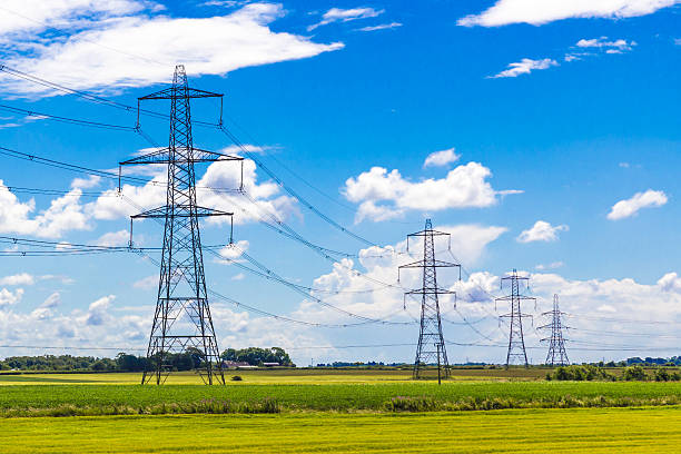 Power transmission line stock photos pictures royalty