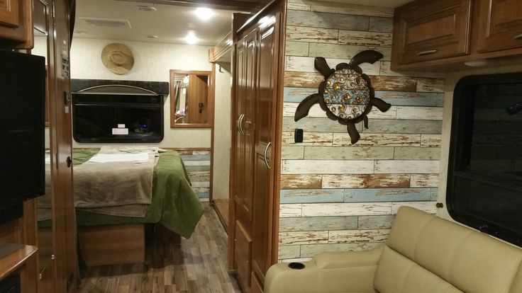 Peel and stick wallpaper works diy camper remodel rv decor remodeled campers