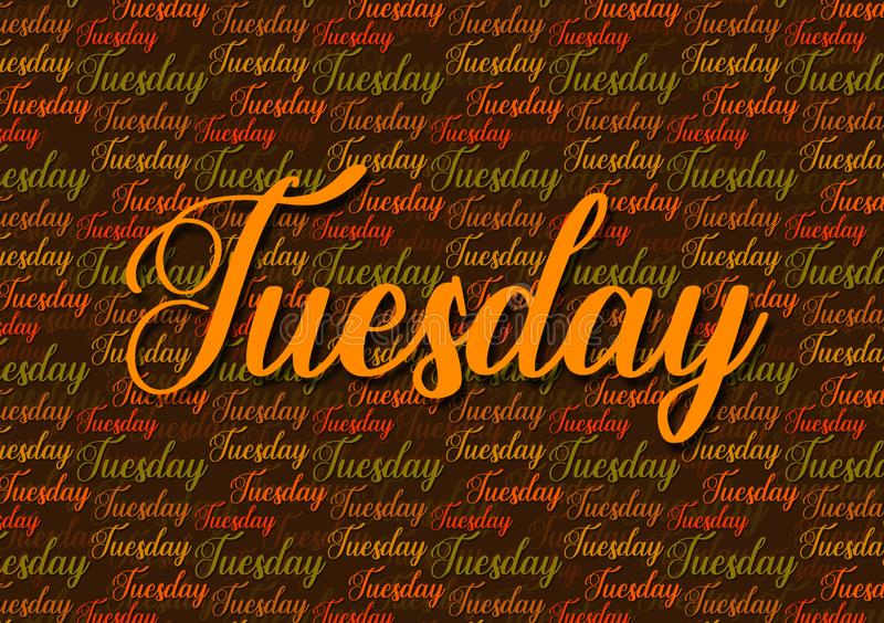 Tuesday text pattern for wallpaper use stock illustration