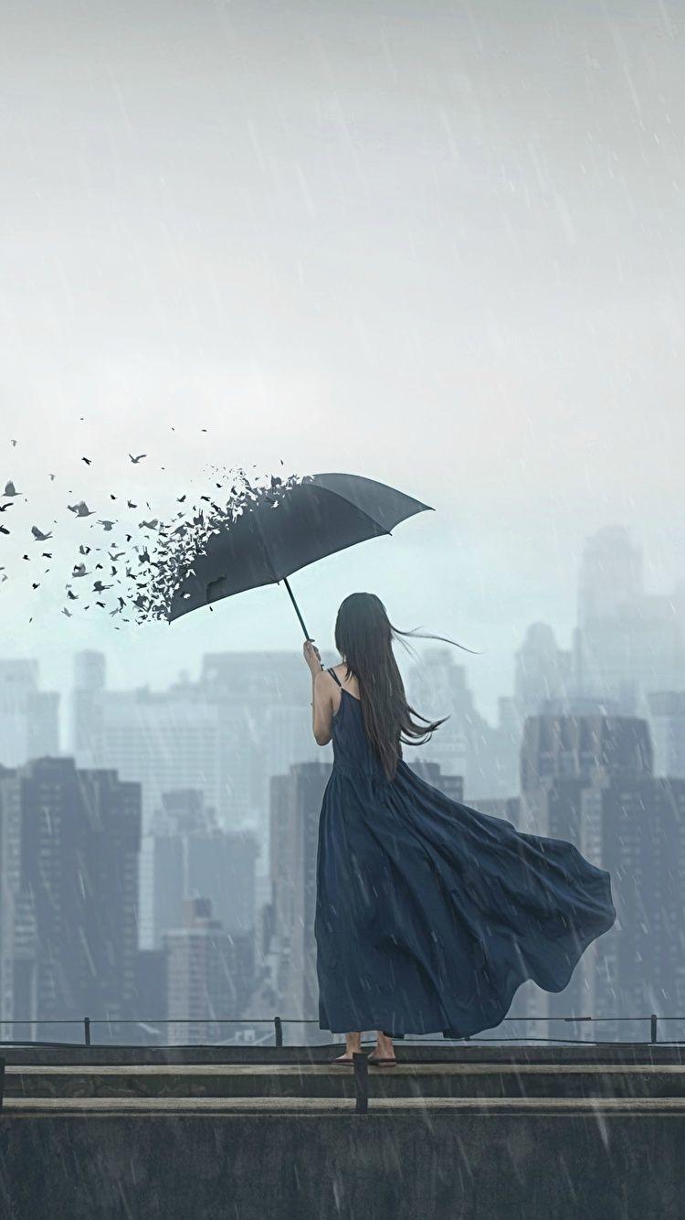 Girl umbrella wallpapers