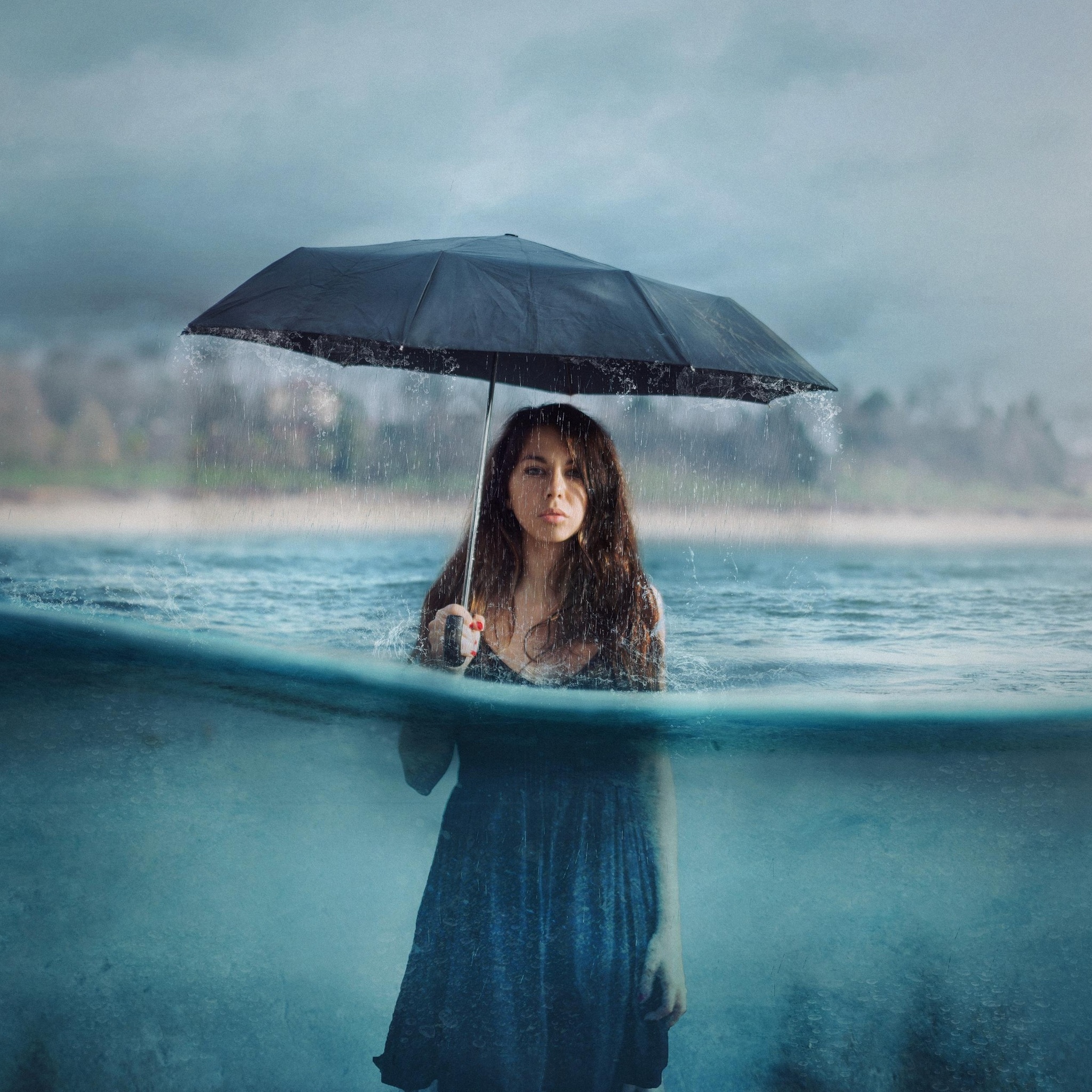 Girl with umbrella wallpapers