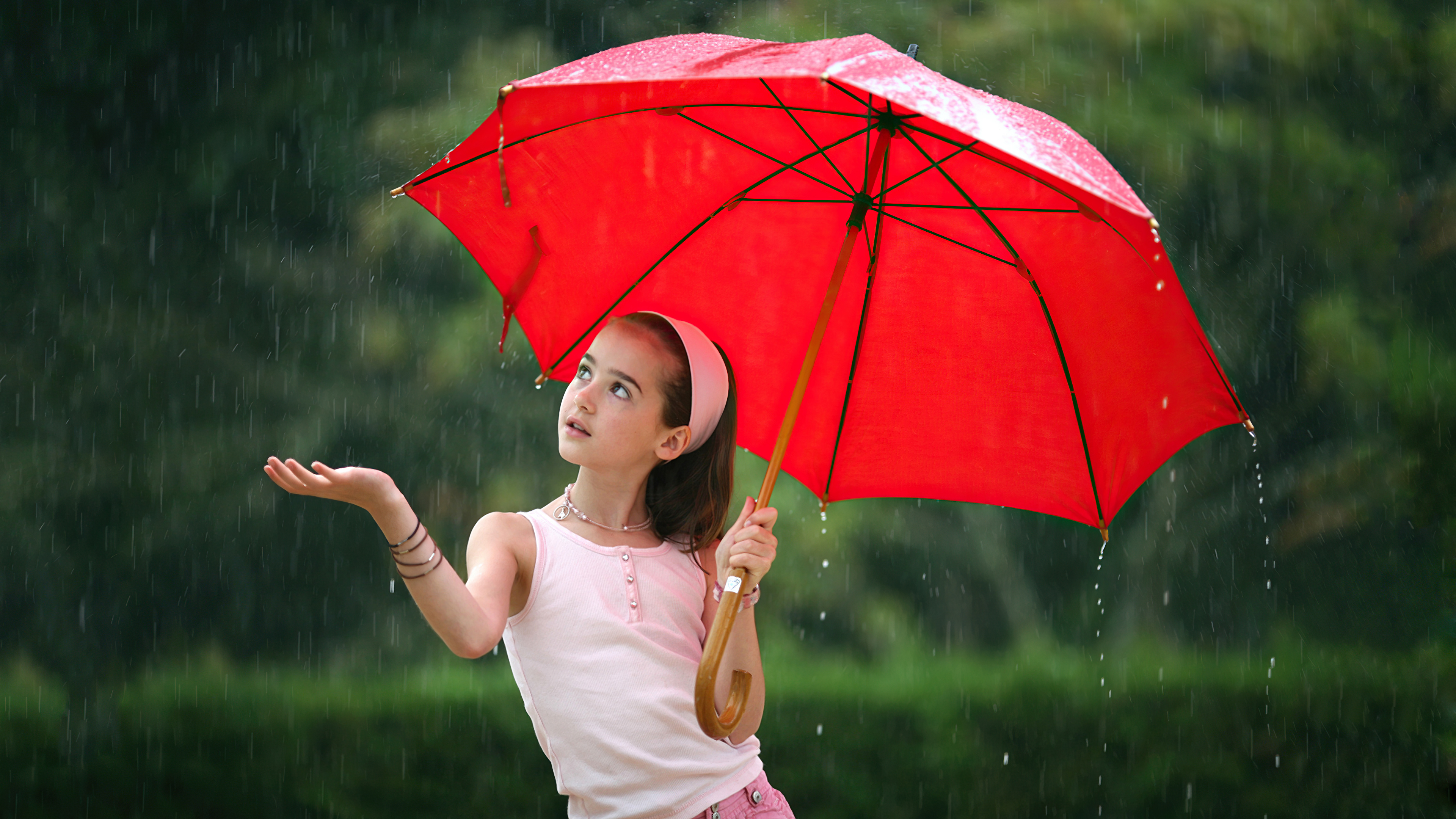 Little girl in rain with umbrella k hd photography k wallpapers images backgrounds photos and pictures