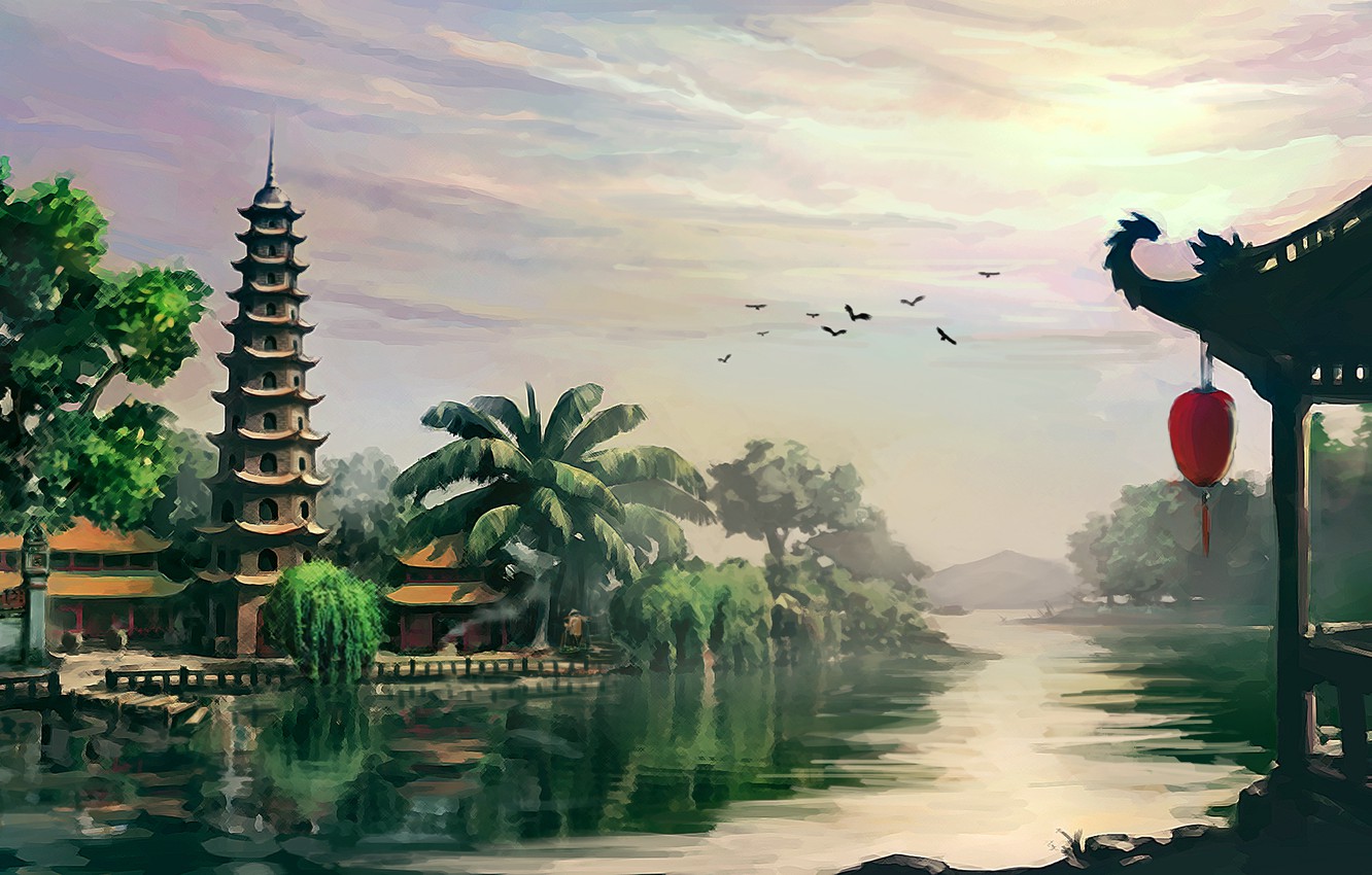 Wallpaper landscape river asia temple pagoda vietnam images for desktop section ððððððññ