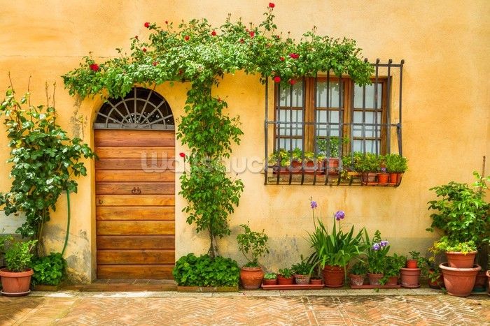 Beautiful village house italy wall mural wallsauce uk in porch decorating mural wallpaper italy house