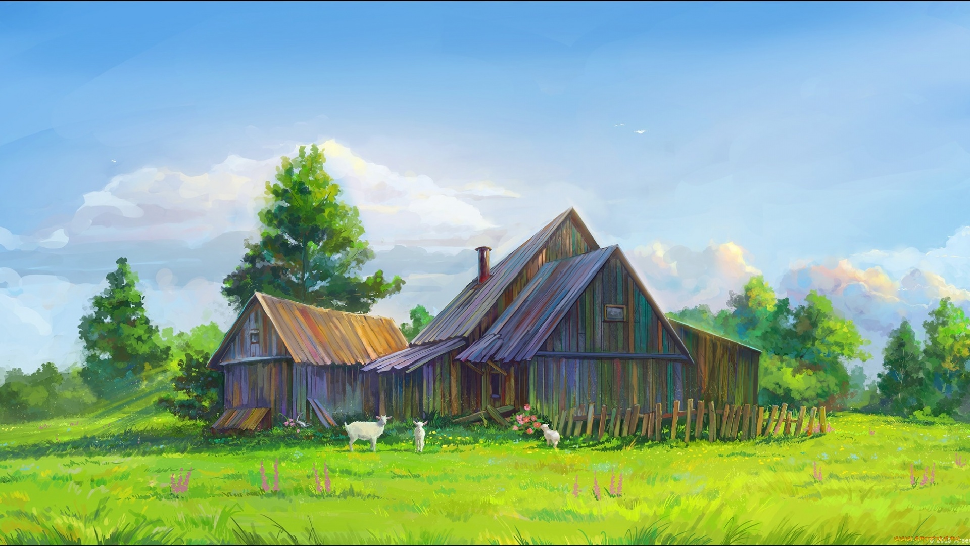 Village house art wallpapers