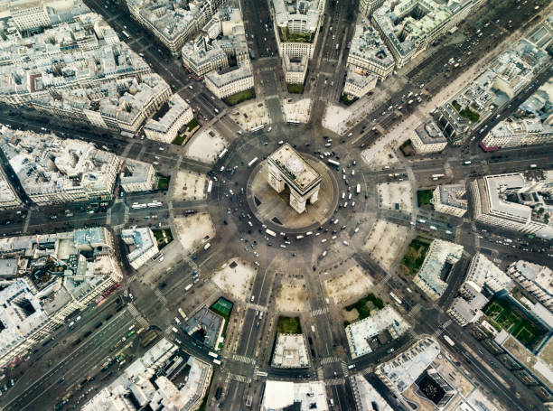 Paris vue du ciel banque dimages et photos libres de droit