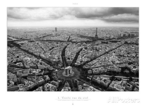 Paris letoile vue du ciel prints