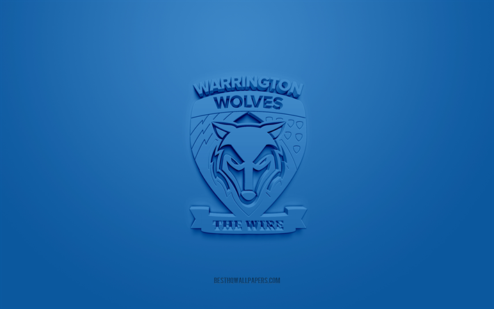 Download wallpapers warrington wolves creative d logo blue background british rugby club d emblem super league europe warrington england d art rugby warrington wolves d logo for desktop free pictures for desktop