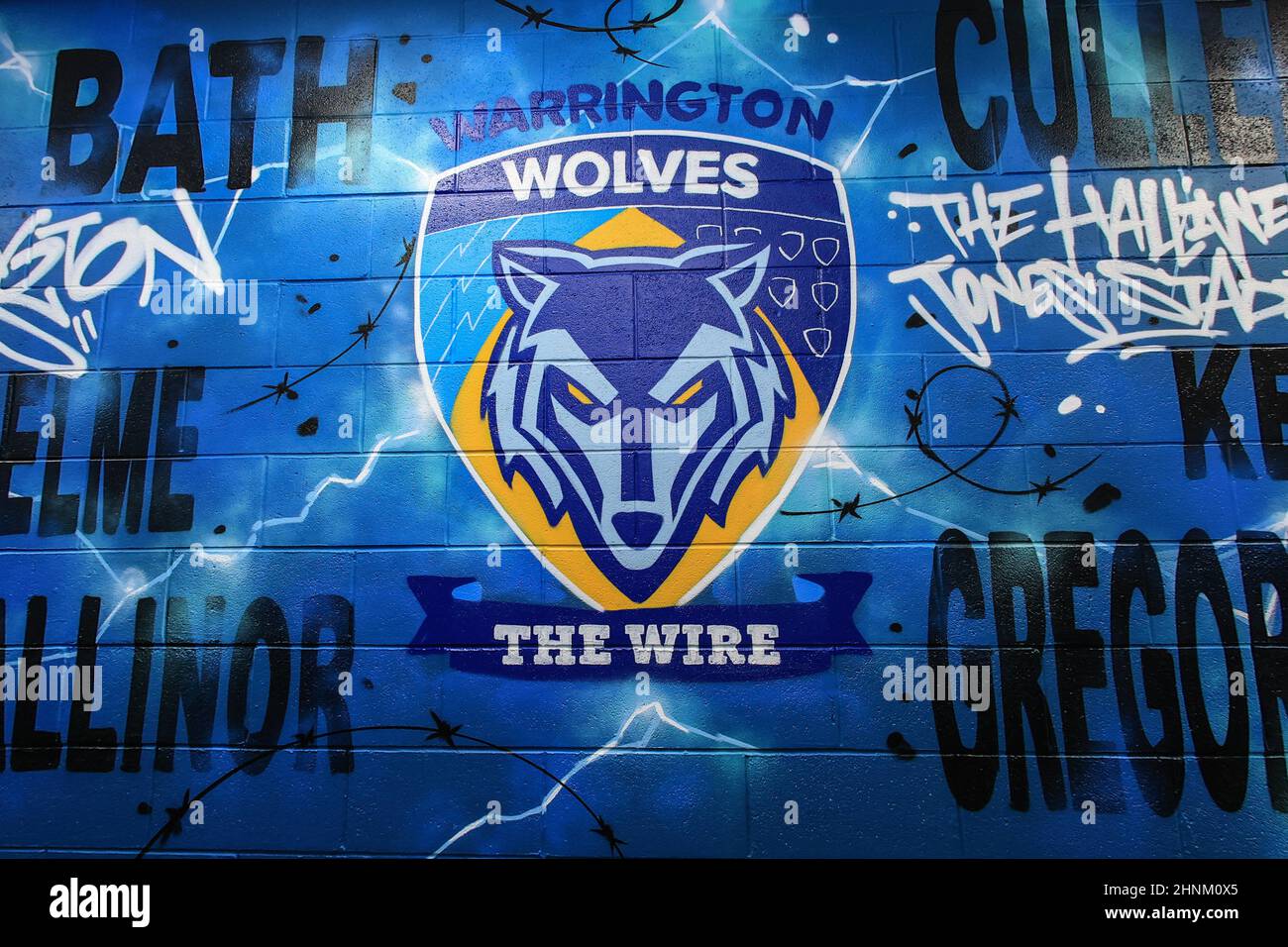 Warrington uk th feb the new tunnel graffiti wall at the halliwell jones stadium in warrington united kingdom on photo by mark cosgrovenews imagessipa usa credit sipa usa live news