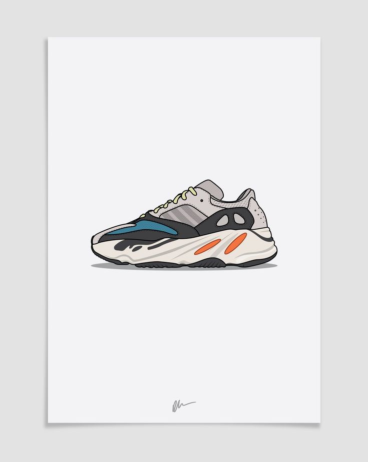 Image of â new â yeezy wave runner sneaker art sneakers illustration sneakers drawing