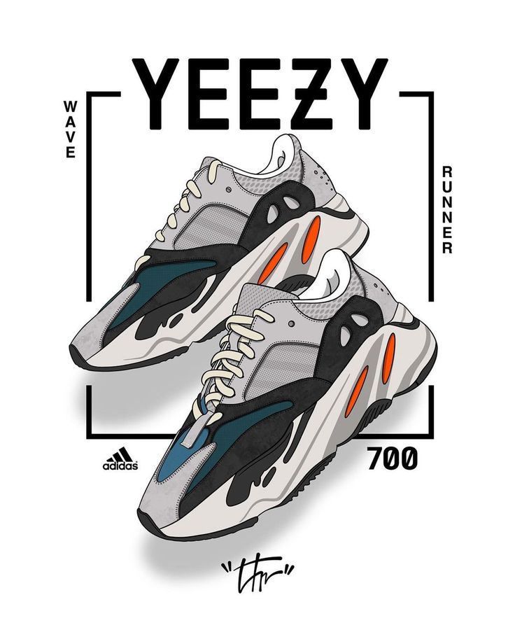 Digital artist ð trill maison ð instagram ð adidas yeezy boost wave runner poster order in directâ sneakers illustration shoes wallpaper shoe poster