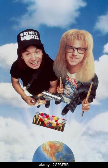 Waynes world from left mike myers dana carvey ph paramount courtesy everett collection stock photo