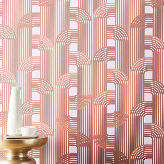 Red wallpaper paneling west elm