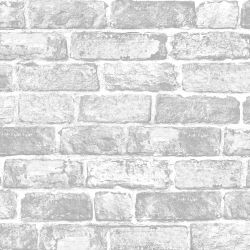 Fresco white brick wall wallpaper woods