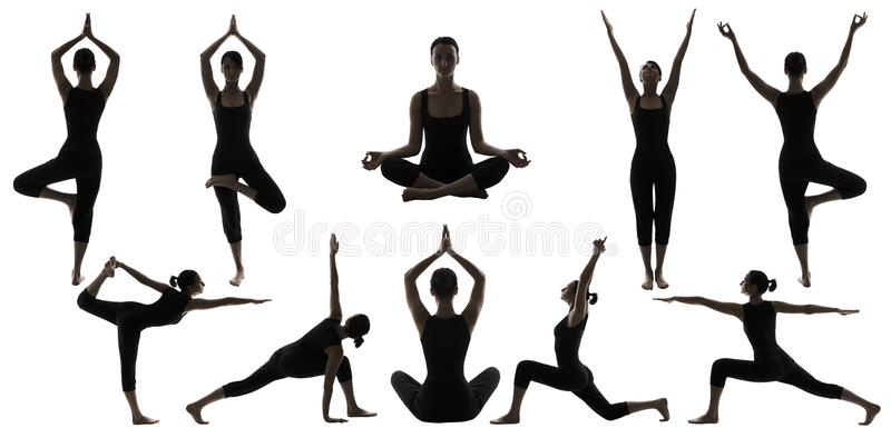 Yoga poses stock photos