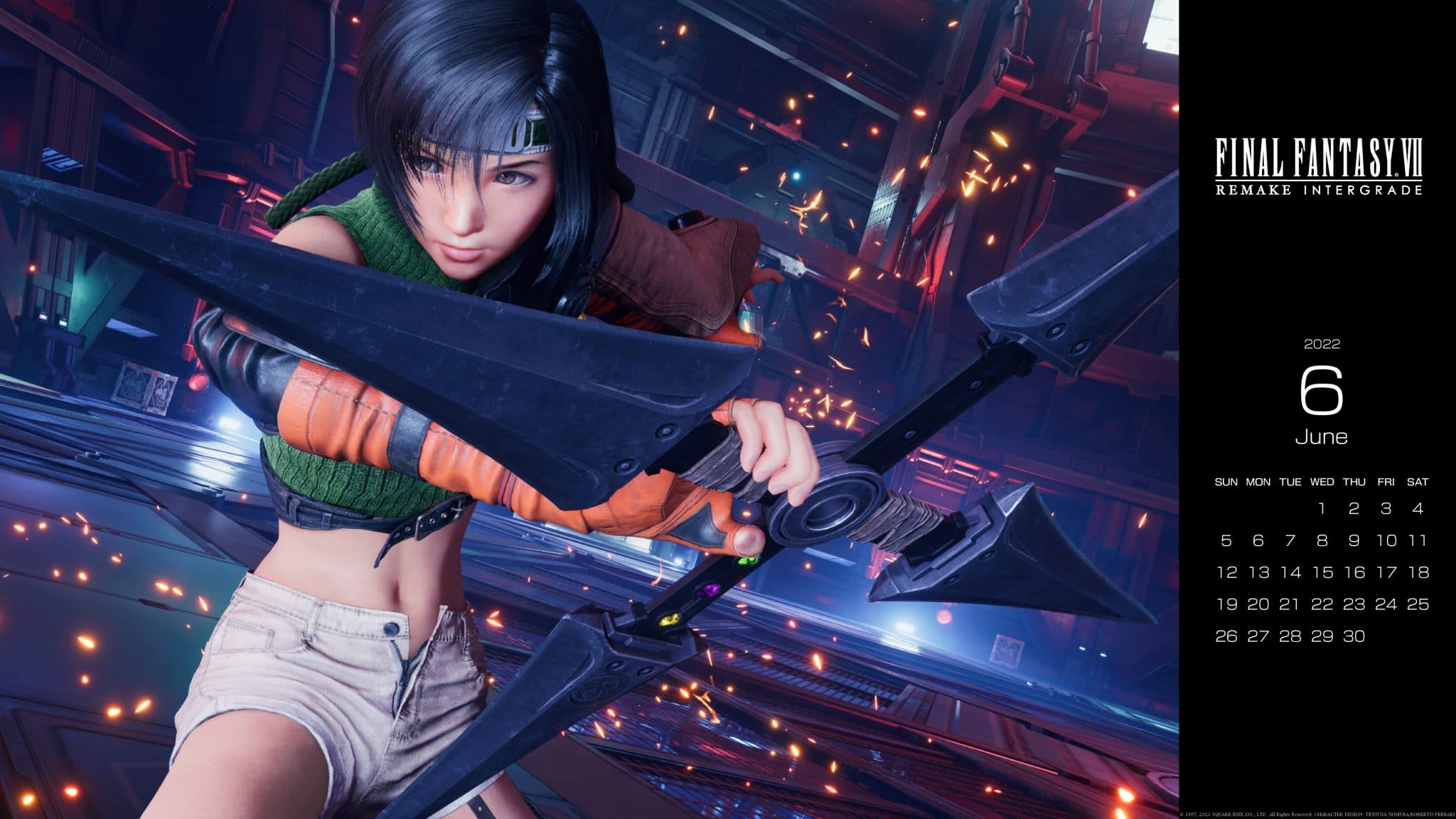 Final fantasy vii remake shares yuffie kisaragi june wallpaper calendar