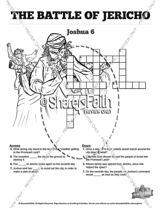 Walls of jericho sunday school coloring pages â