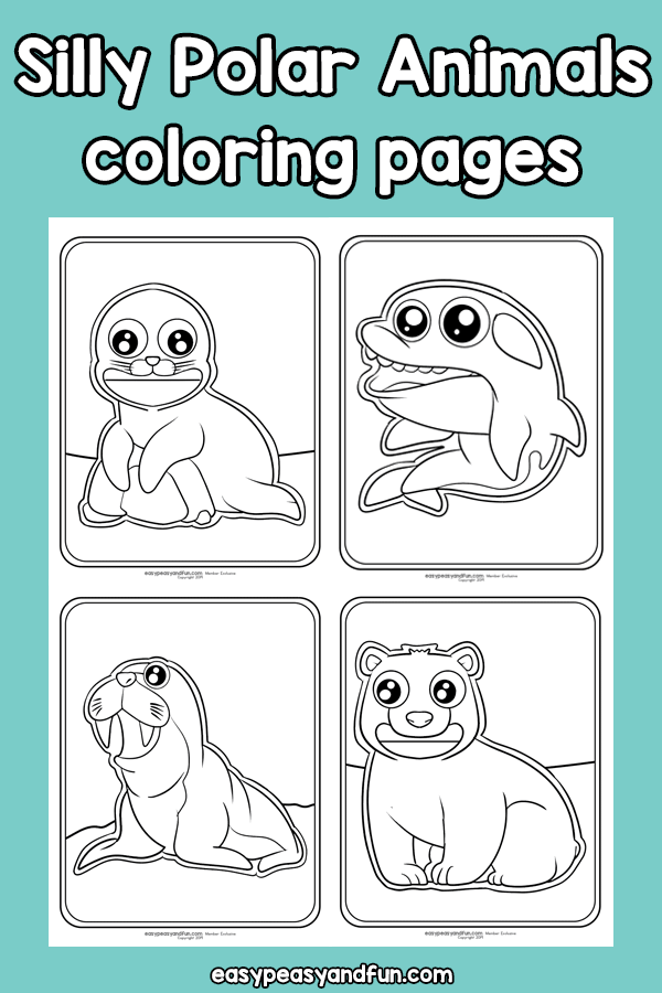 Silly polar animals coloring pages â easy peasy and fun hip