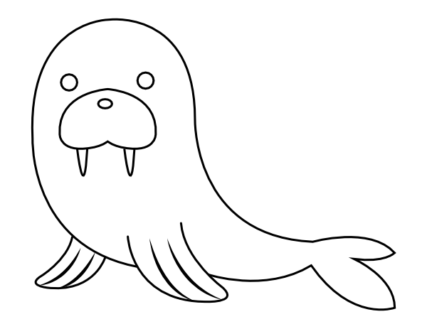 Printable walrus coloring page