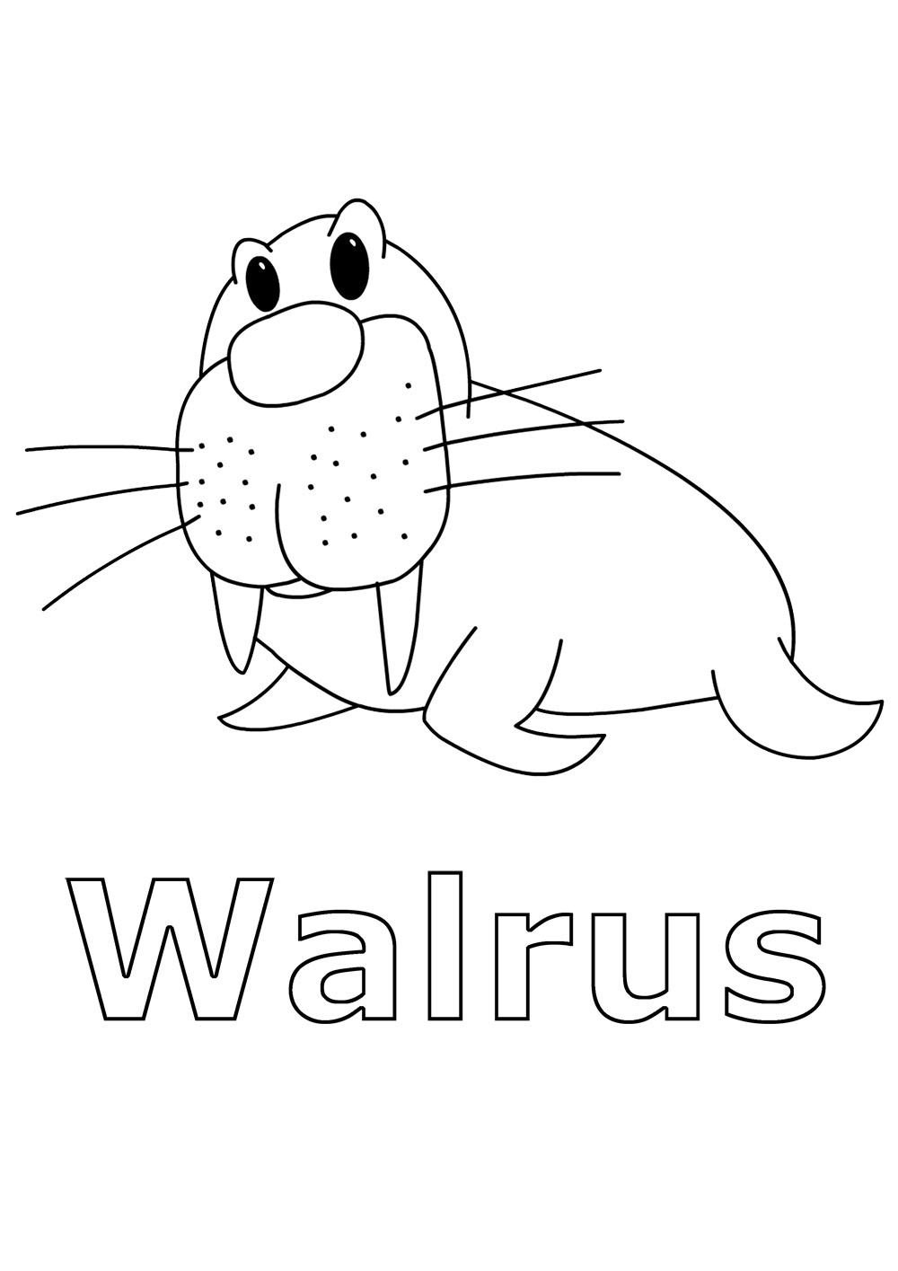 Free printable walrus coloring pages for kids