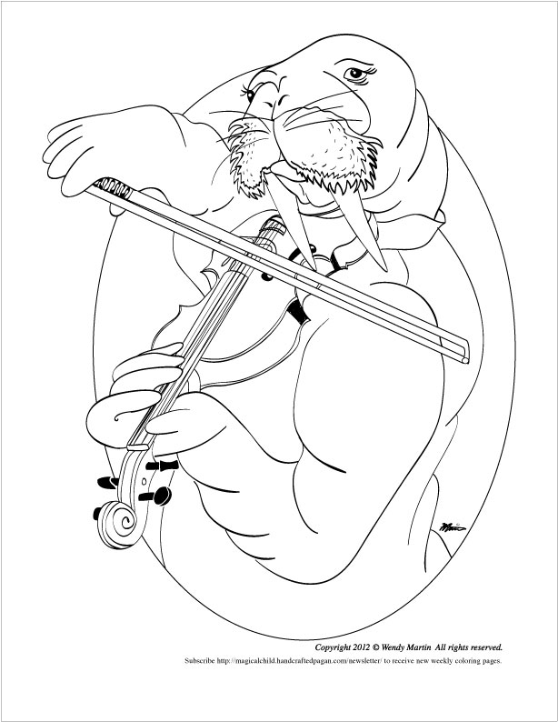 Sopa and a seranade of the walrus coloring page