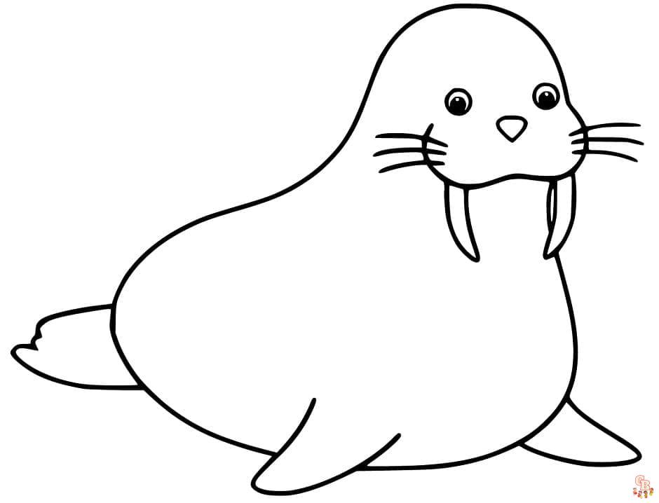 Printable walrus coloring pages free for kids and adults