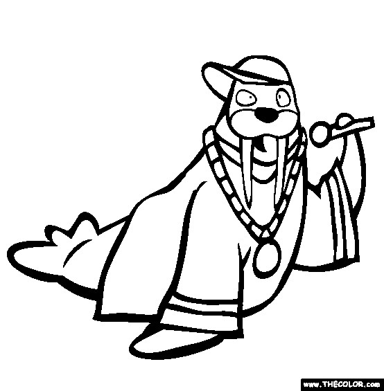 Walrus the rapper online coloring page