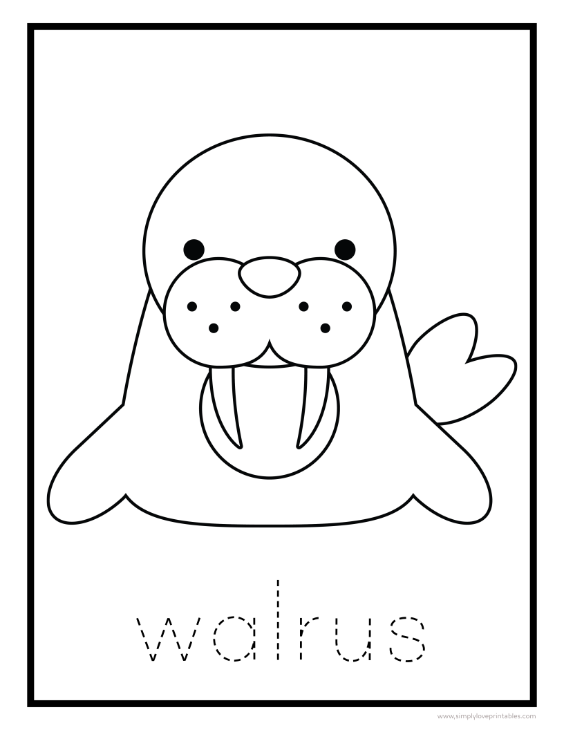 Free printable animal coloring pages with letter tracing