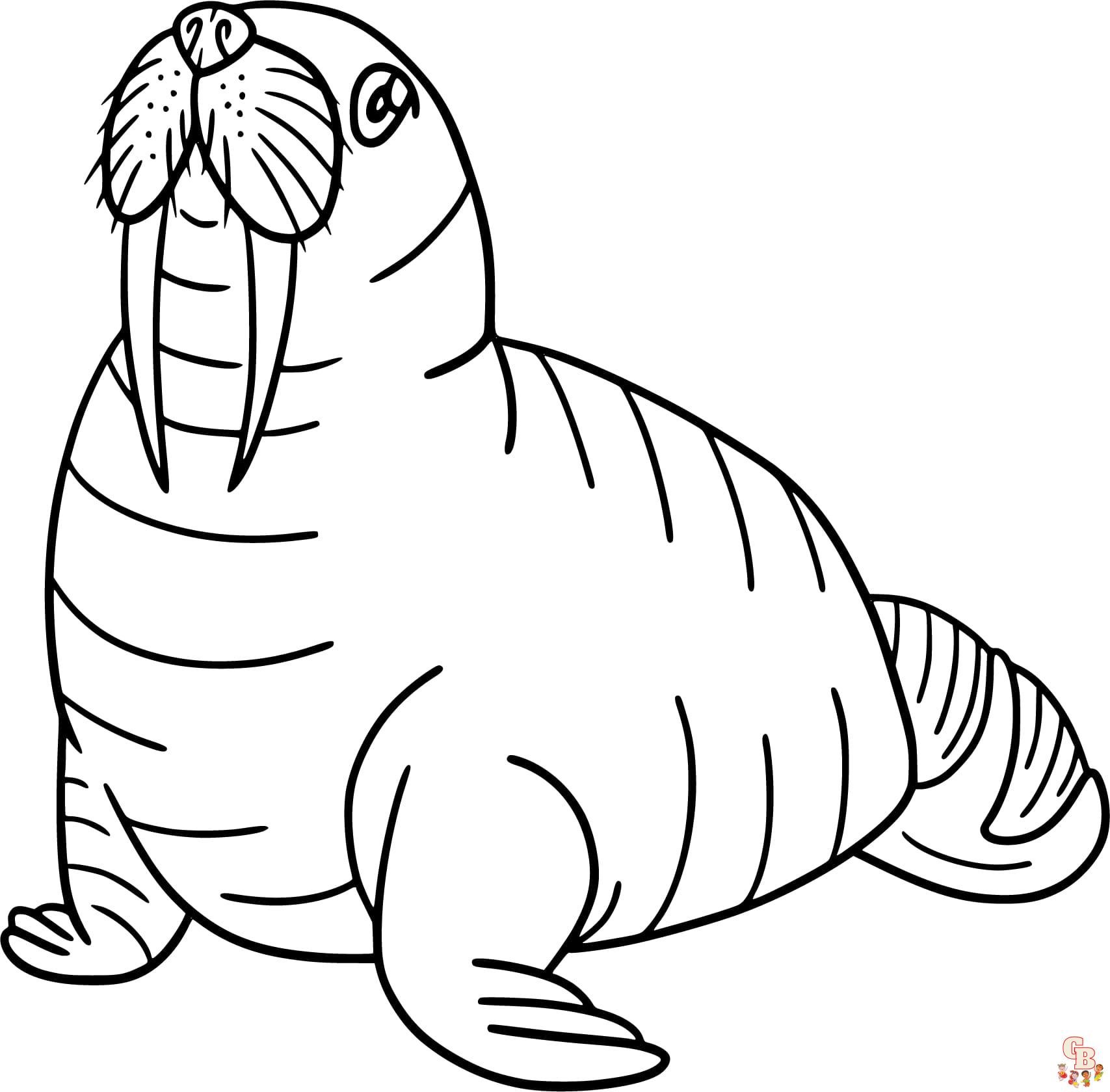 Printable walrus coloring pages free for kids and adults