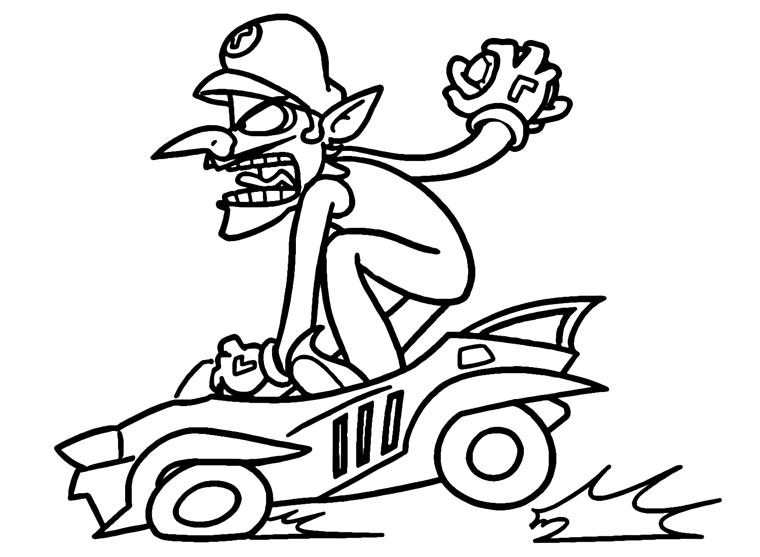 Waluigi coloring pages