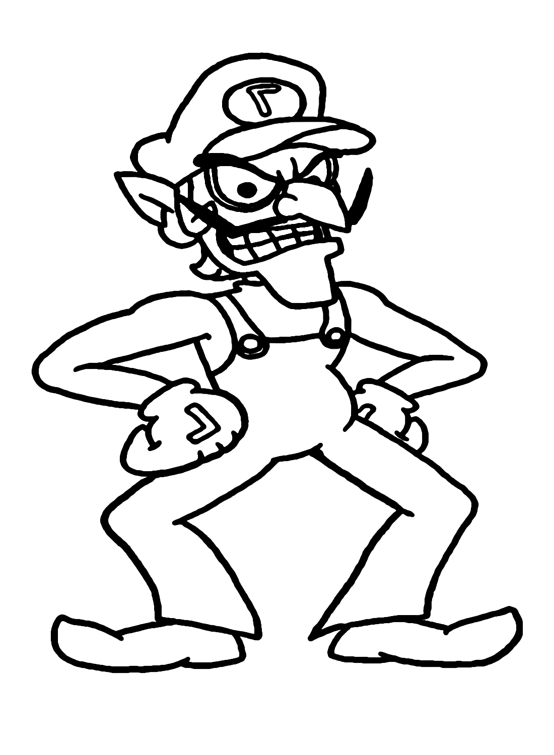 Waluigi coloring pages printable for free download