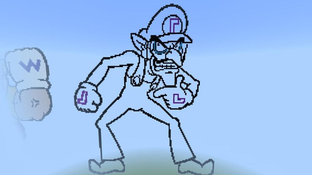 Waluigi rminecraftpixelart