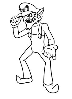 Waluigi coloring pages ideas coloring pages for kids coloring pages free printable coloring pages