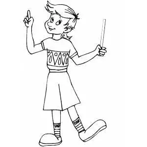 Boy with magic wand coloring page