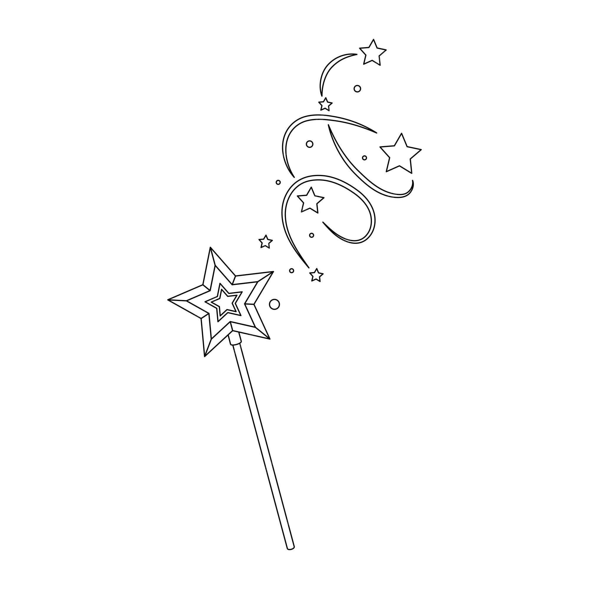 Premium vector magic wand coloring book vector illustration