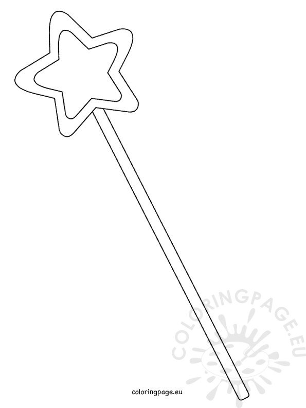 Printable magic fairy wand template coloring page