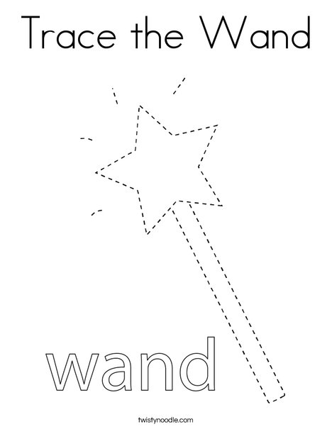 Trace the wand coloring page